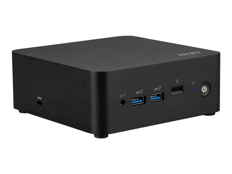 MSI Cubi NUC 1MG 001EU - Mini PC Core 7 150U / op til 5.4 GHz - RAM 16 GB - SSD 1 TB - NVMe - Intel Graphics - IEEE 802.11ax (Wi-Fi 6E), Bluetooth 5.3, Gigabit Ethernet, 2.5 Gigabit Ethernet - Win 11 Pro - skærm: ingen - sort