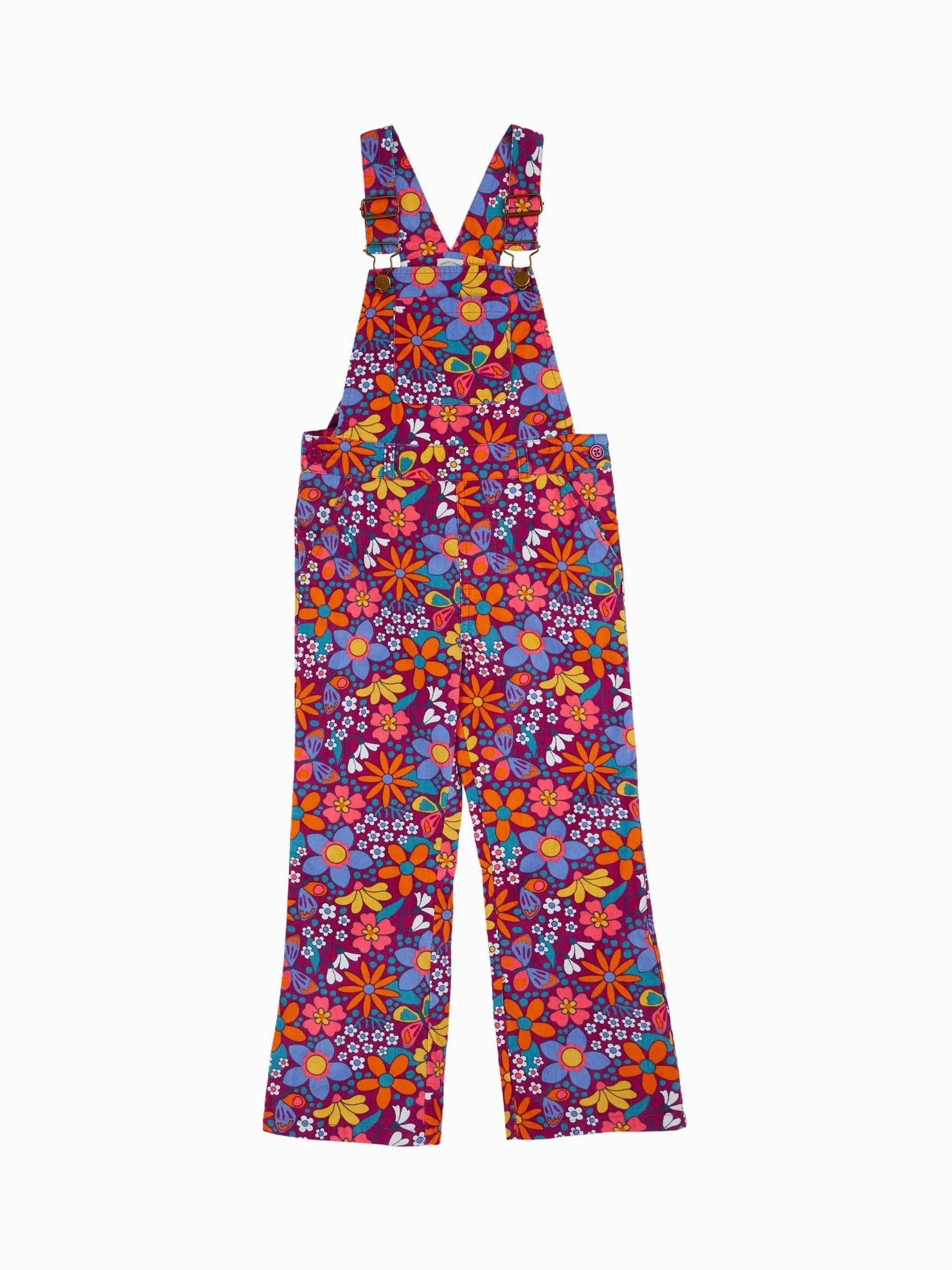 Frugi Purple Frida Flared Dungaree