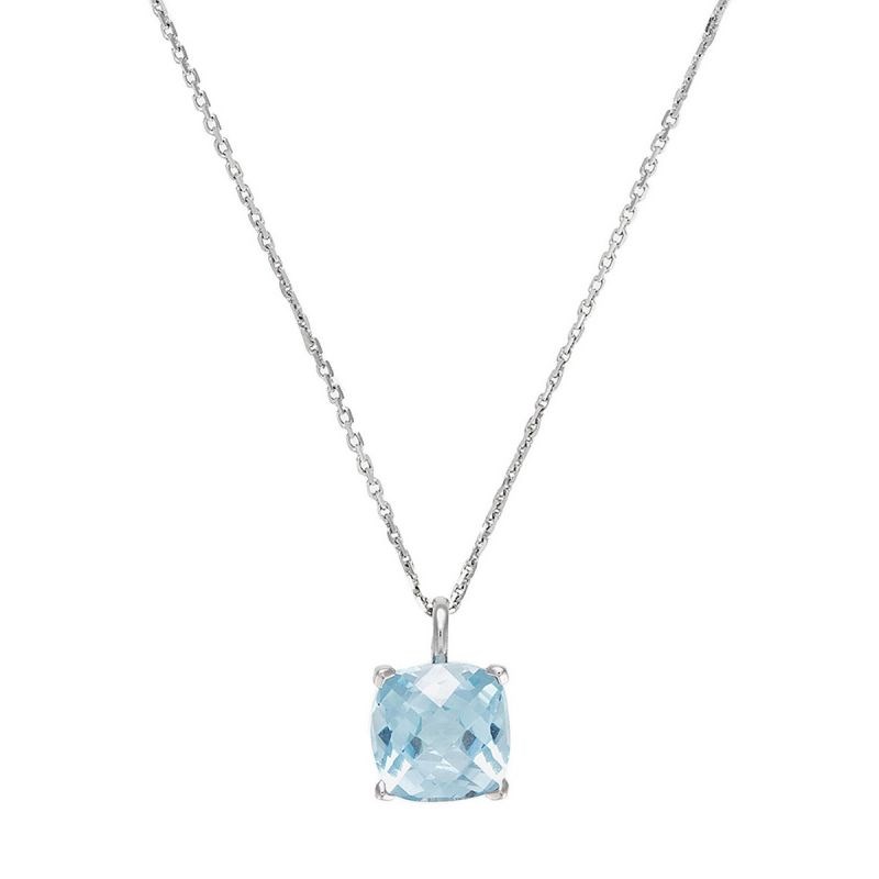 Pendentif Or Blanc et Topaze