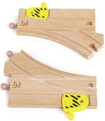 Hape - Houten Treinrails - Verstelbare Wissel-rails - 2 Stuks - Speelgoed