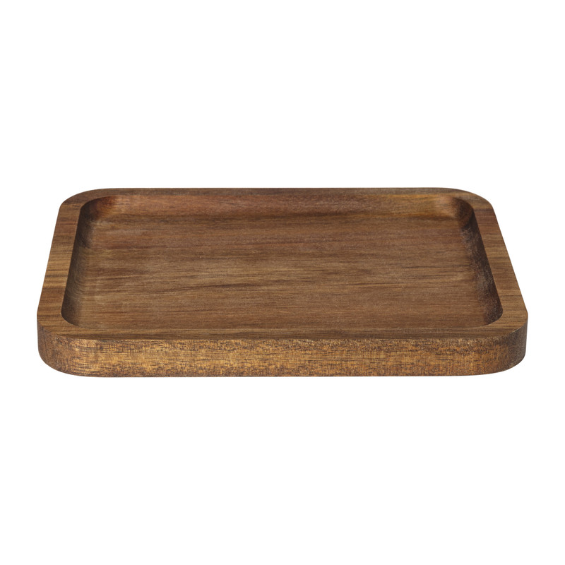 tray acacia klein - bruin - 14x18x1.5 cm