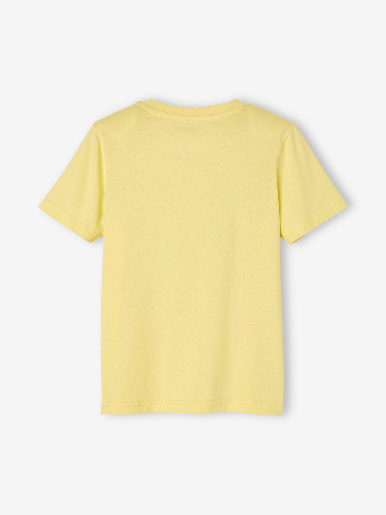 Camiseta de manga curta com mensagem para meninos, laranja