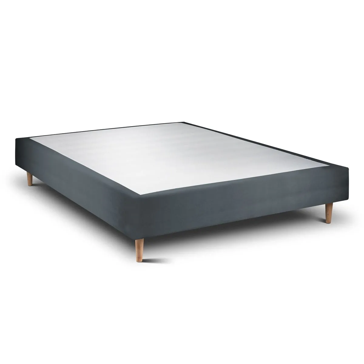 Lit Sommeil de plomb 135x190cm - Tête lignes Gris anthracite