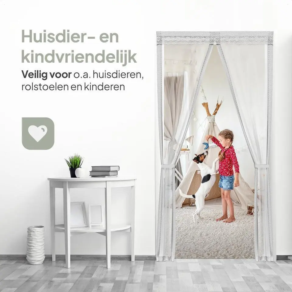 O'DADDY Deurgordijn Deluxe FIBER 92x230 - Magnetisch Vliegengordijn Wit