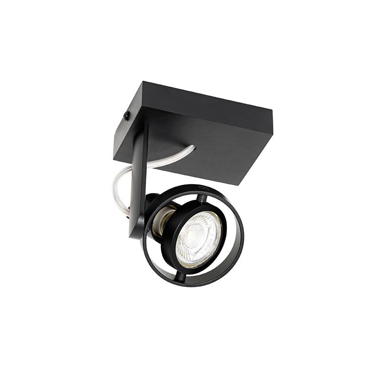 Moderne plafondspot zwart draai- en kantelbaar GU10 50mm - Master