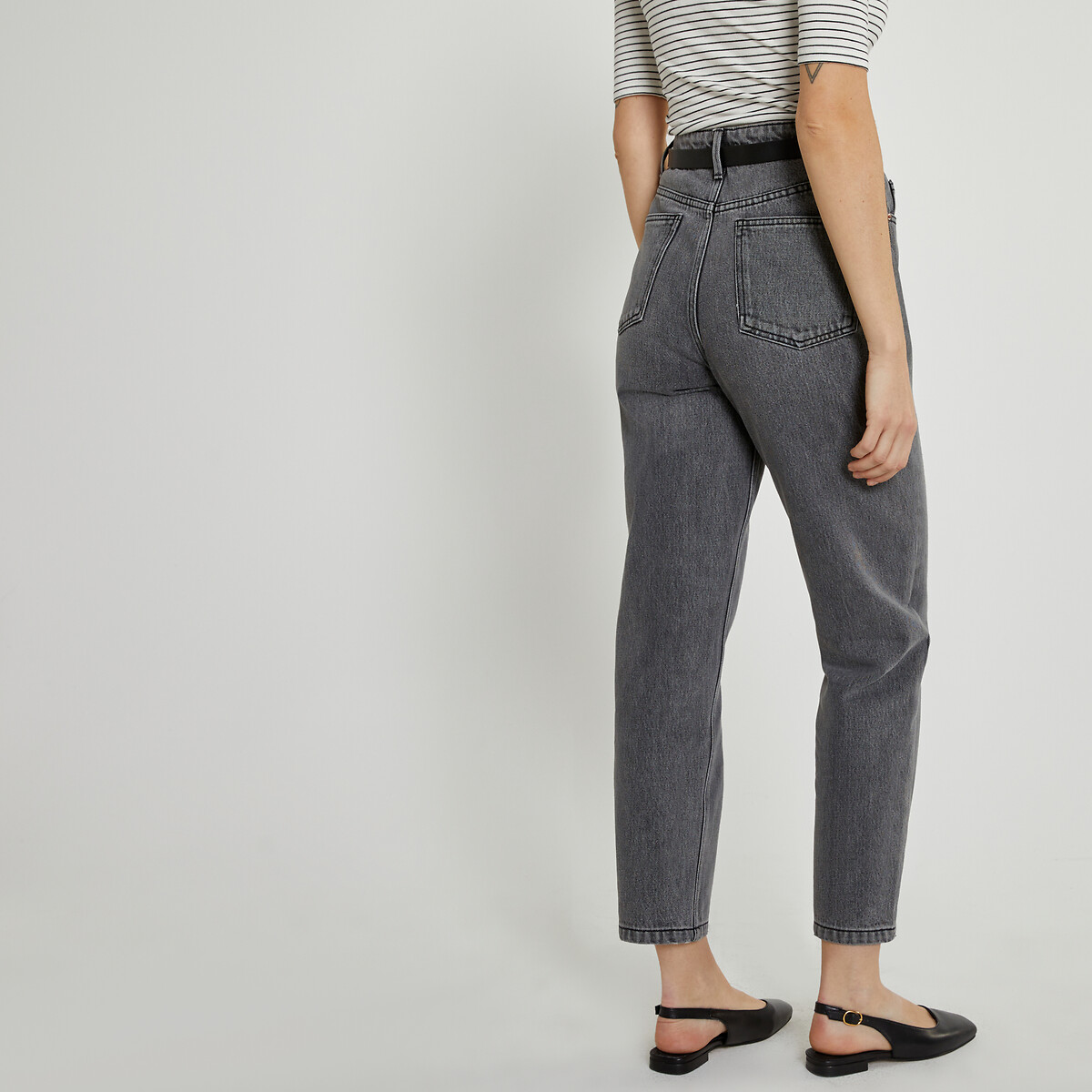 COLEÇÕES LA REDOUTE<br>Mom jeans, algodão orgânico, Signature PAULINE