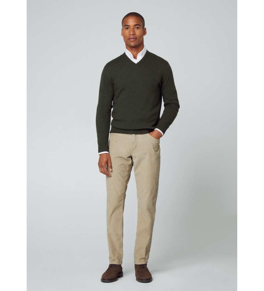 Hackett Jersey Merino Cash Mix V verde