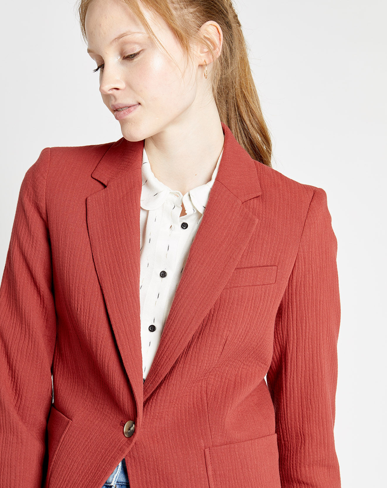Caroll Blazer en Laine mélangée Nicky tomette