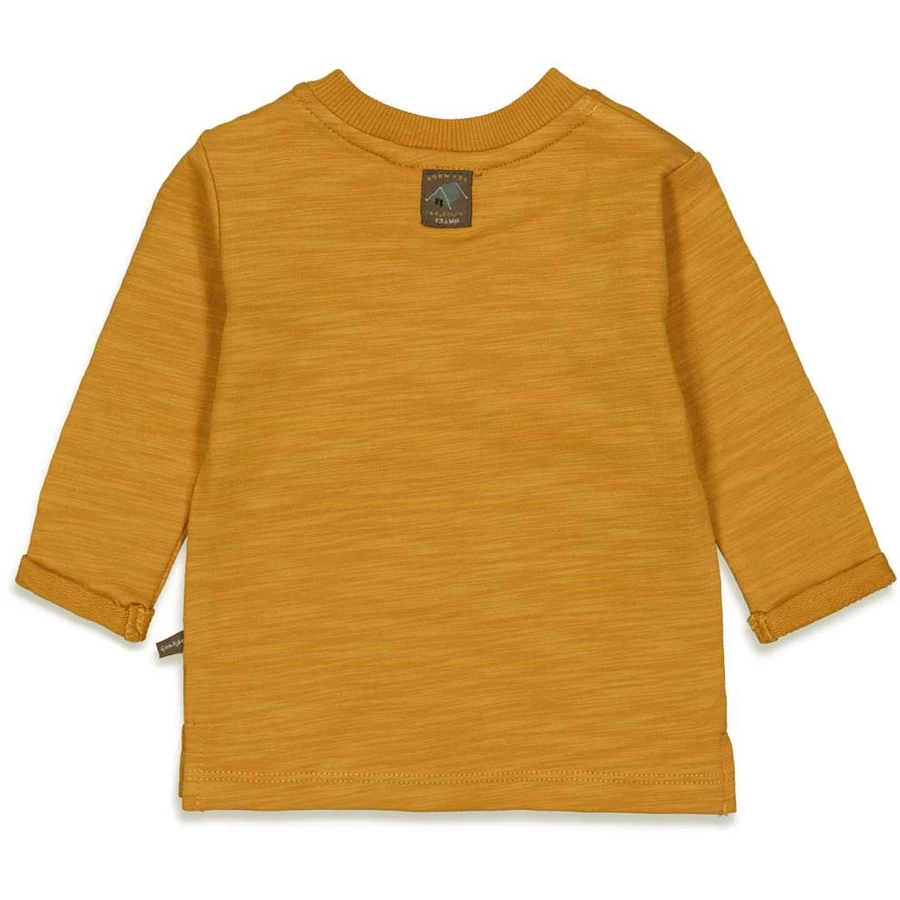 Feetje Langarmshirt Repeat Griddly Bear Okergeel