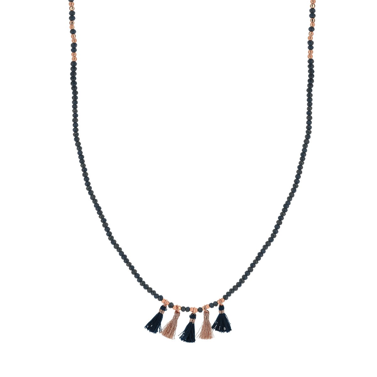 Sautoir fantaisie perles imitation 84 cm