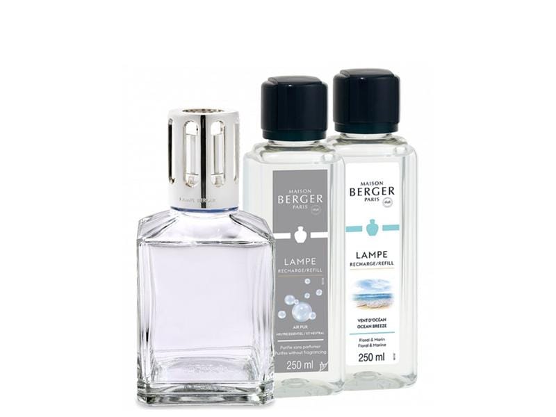 Maison Berger Duftlampe Set Essentielle carée 500 ml Elegante Duftlampe inklusive Luftreiniger und Duft