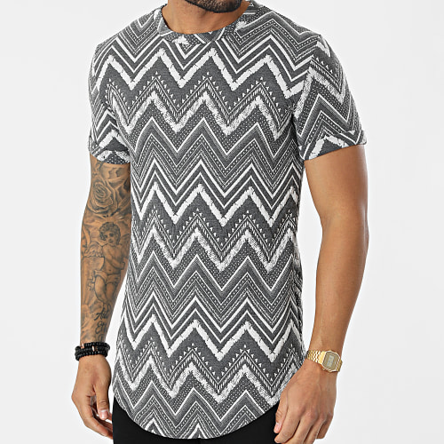 Tee Shirt Oversize DD18 Blanc Gris Anthracite