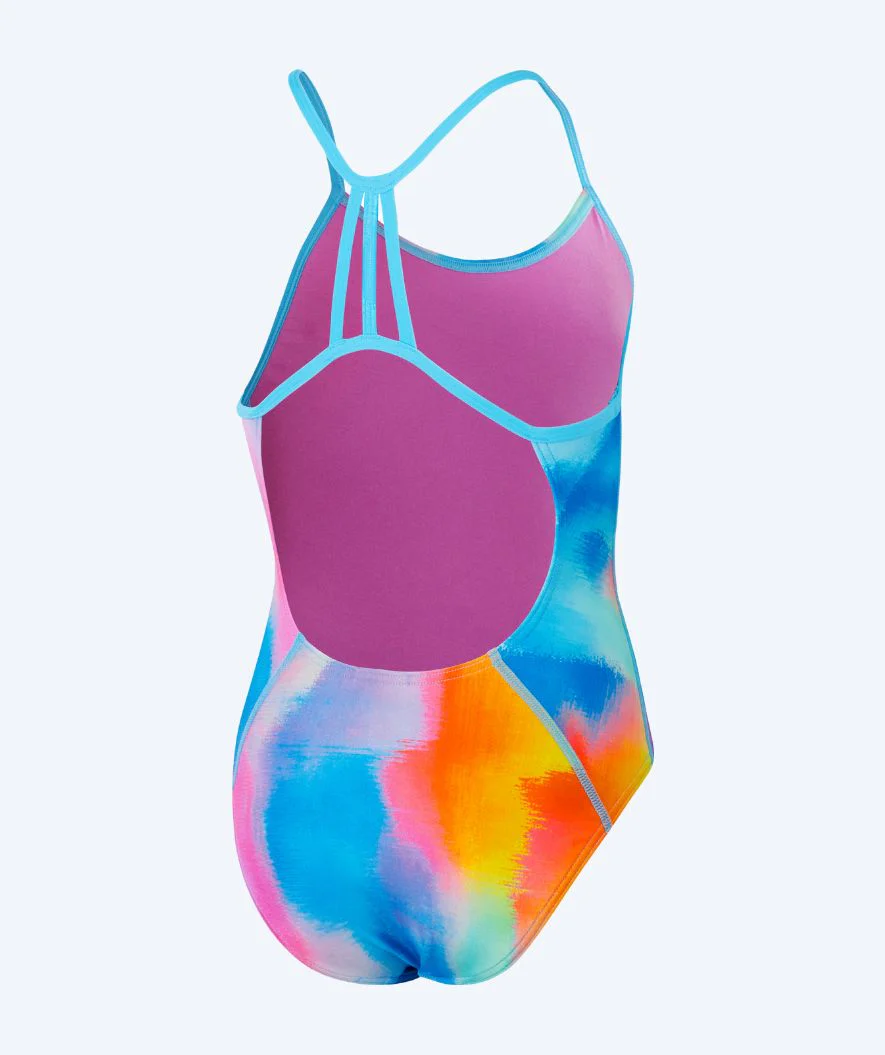 Speedo badedragt til piger - Allover Lane Line Back - Blå/multi