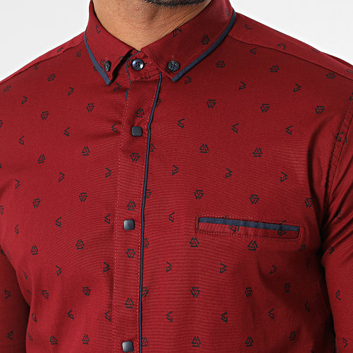 Chemise Manches Longues Bordeaux
