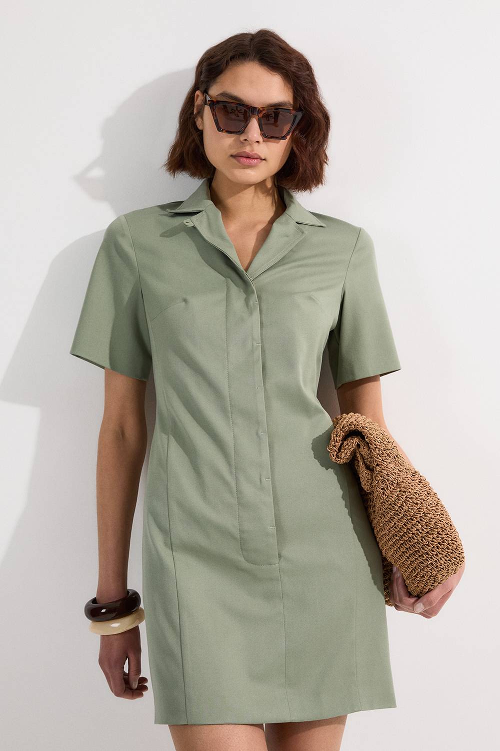 KarenMillen Mini robe chemise structurée douce sur mesure