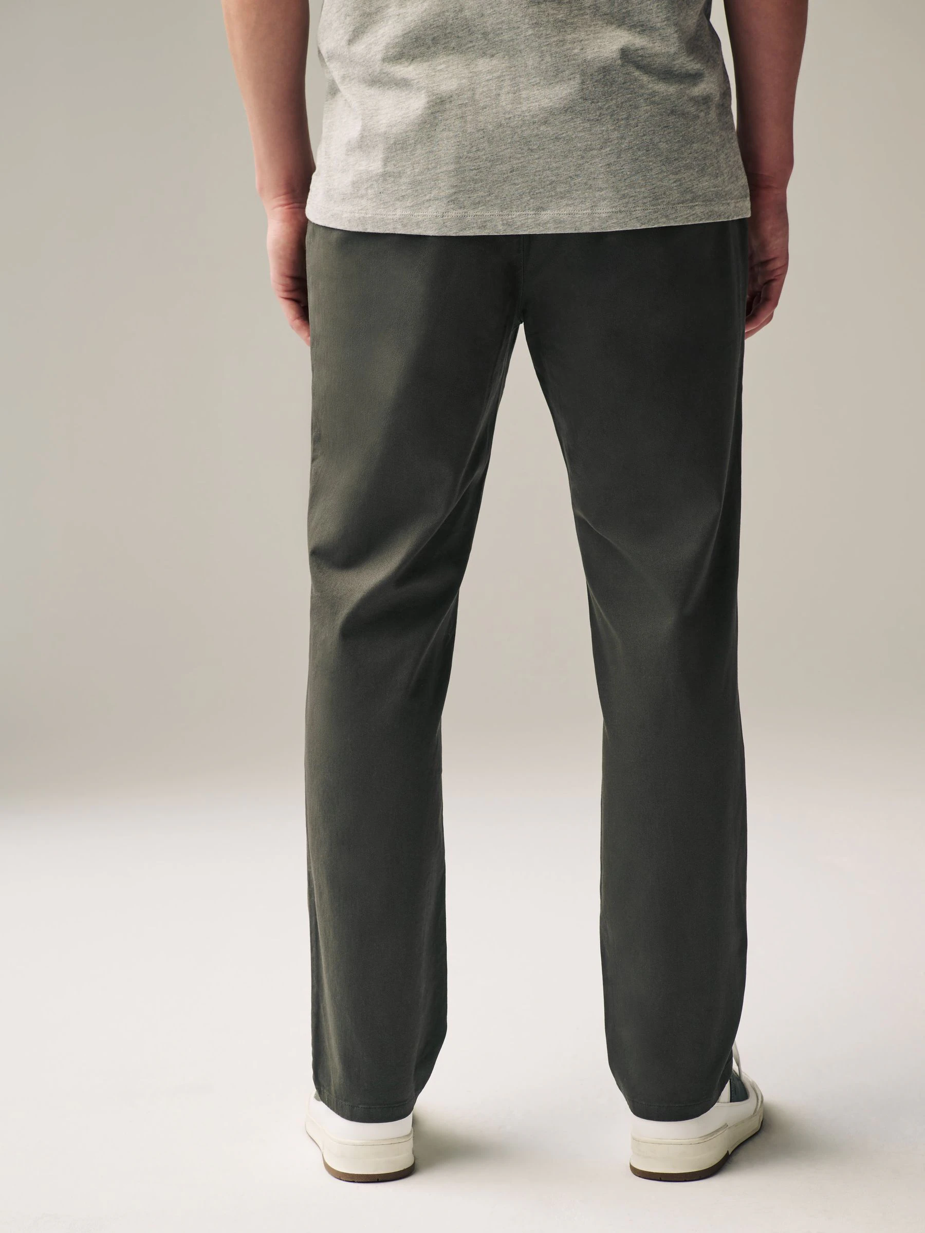 Groen-kaki - Straight fit - Stretchy chino