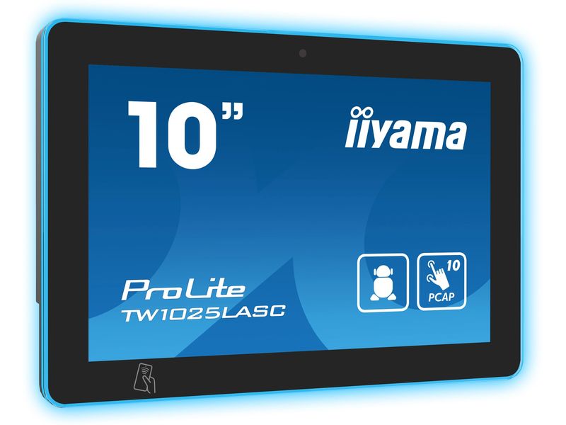 iiyama ProLite TW1025 lASC-B1PNR 10.1-Zoll-Touchscreen-Monitor mit kapazitivem Touch, Lautsprechern und RGB-Beleuchtung