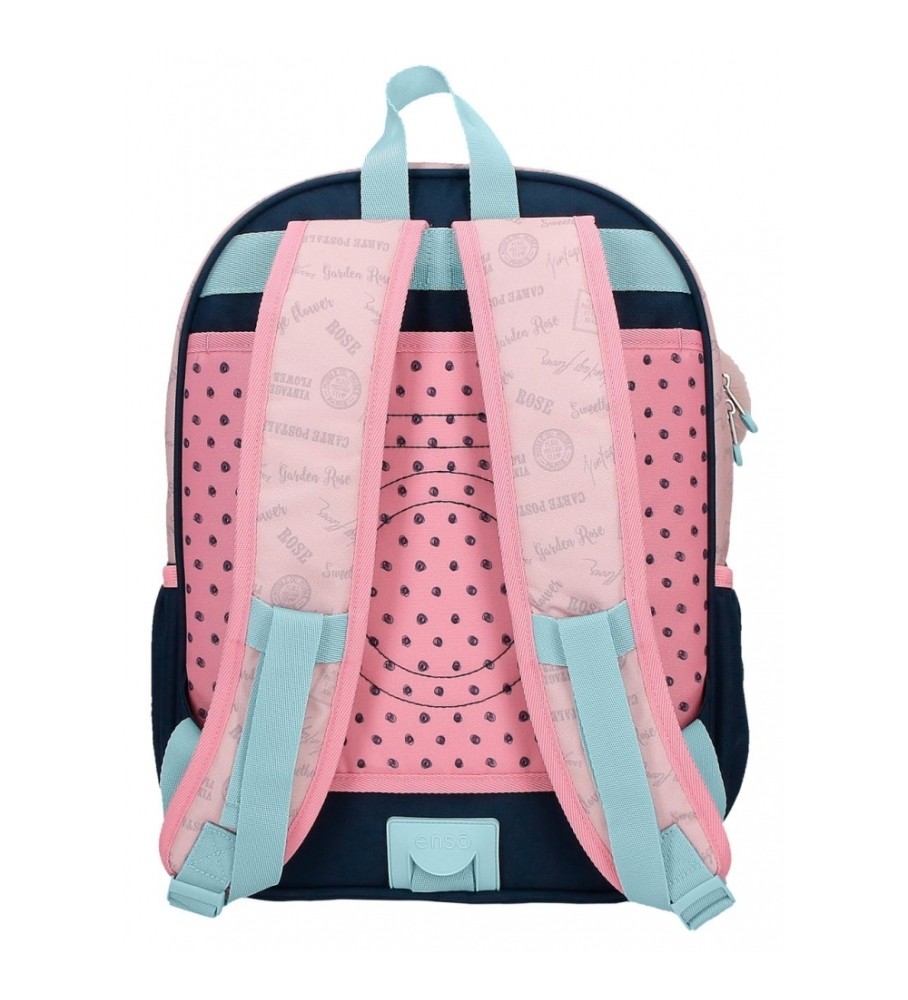 Mochila escolar Enso Bonjour 38cm adaptável rosa