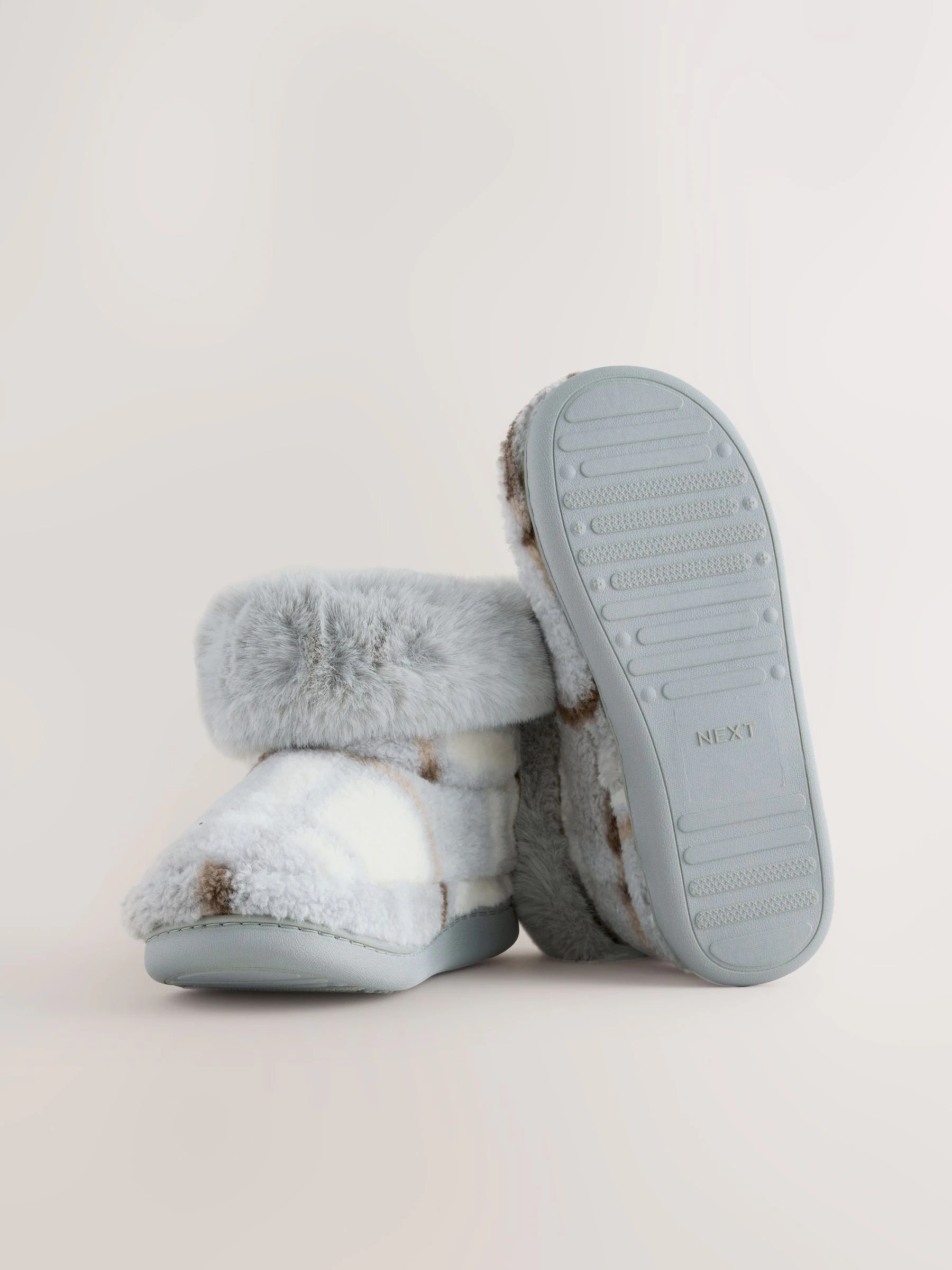 Grijs - Faux Fur Borg Boot Slippers