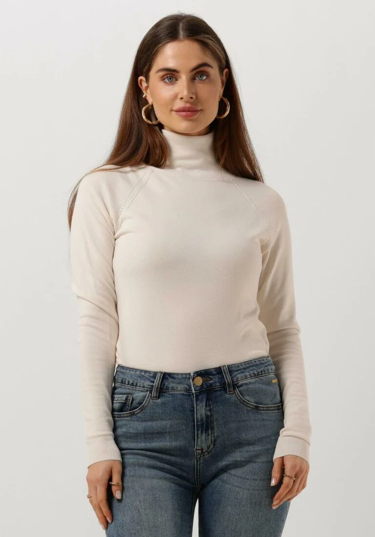 SUMMUM ecru summum coltrui sweater turtle neck basic knit (7s5529)