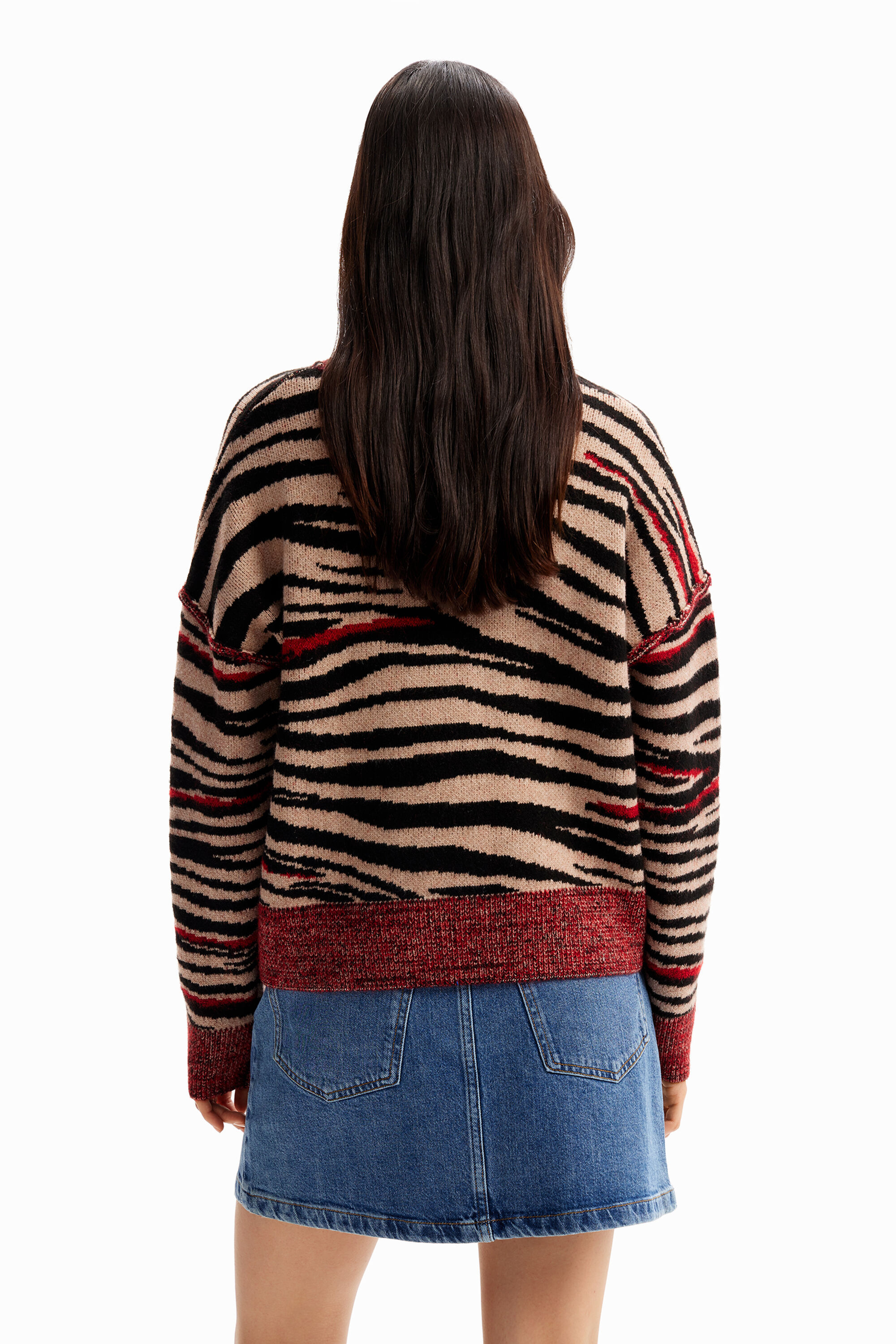 Suéter oversized com estampa de zebra