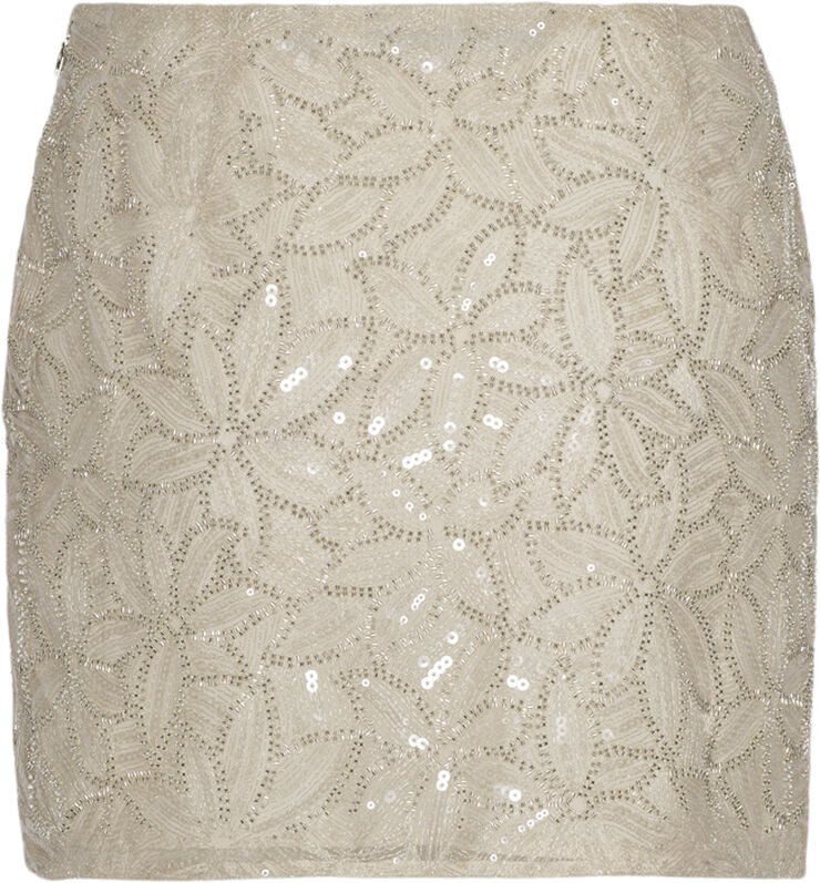ROTATE Birger Christensen Sequin Mini Skirt Silver birch