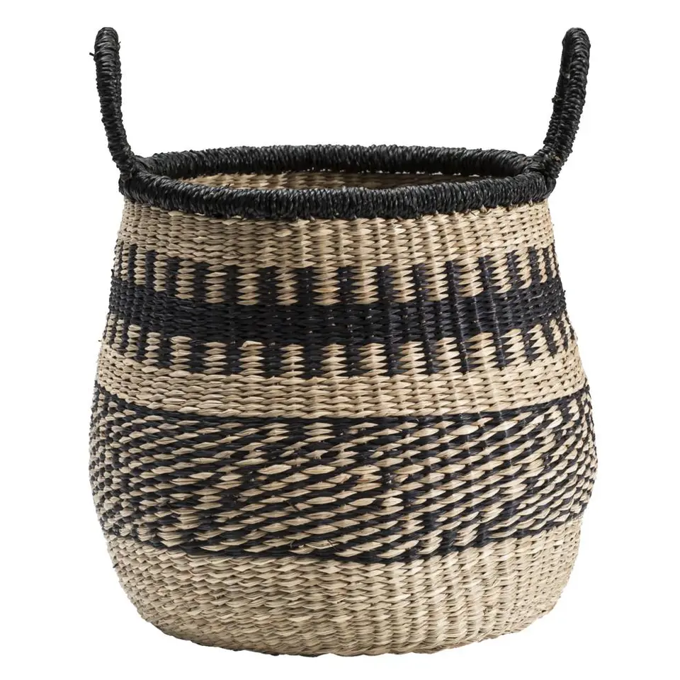 Mand Senne - zwart/naturel - 29xØ32 cm