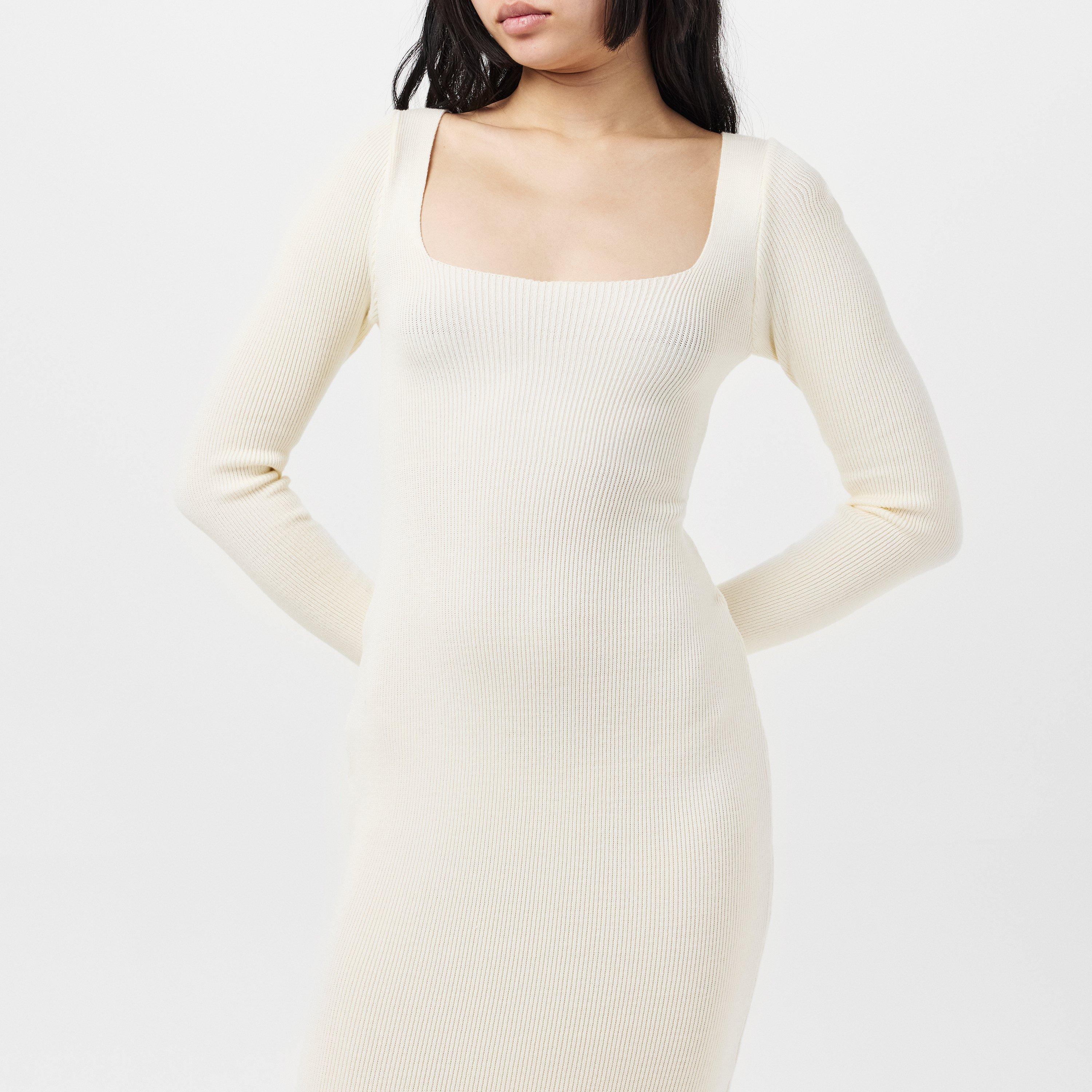 Missy Empire ME Knit Square Neck Midi Dress Womens
