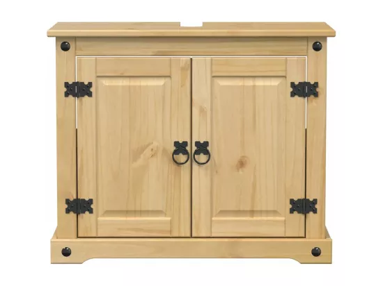 Armoire lavabo de salle de bain Corona bois de pin massif