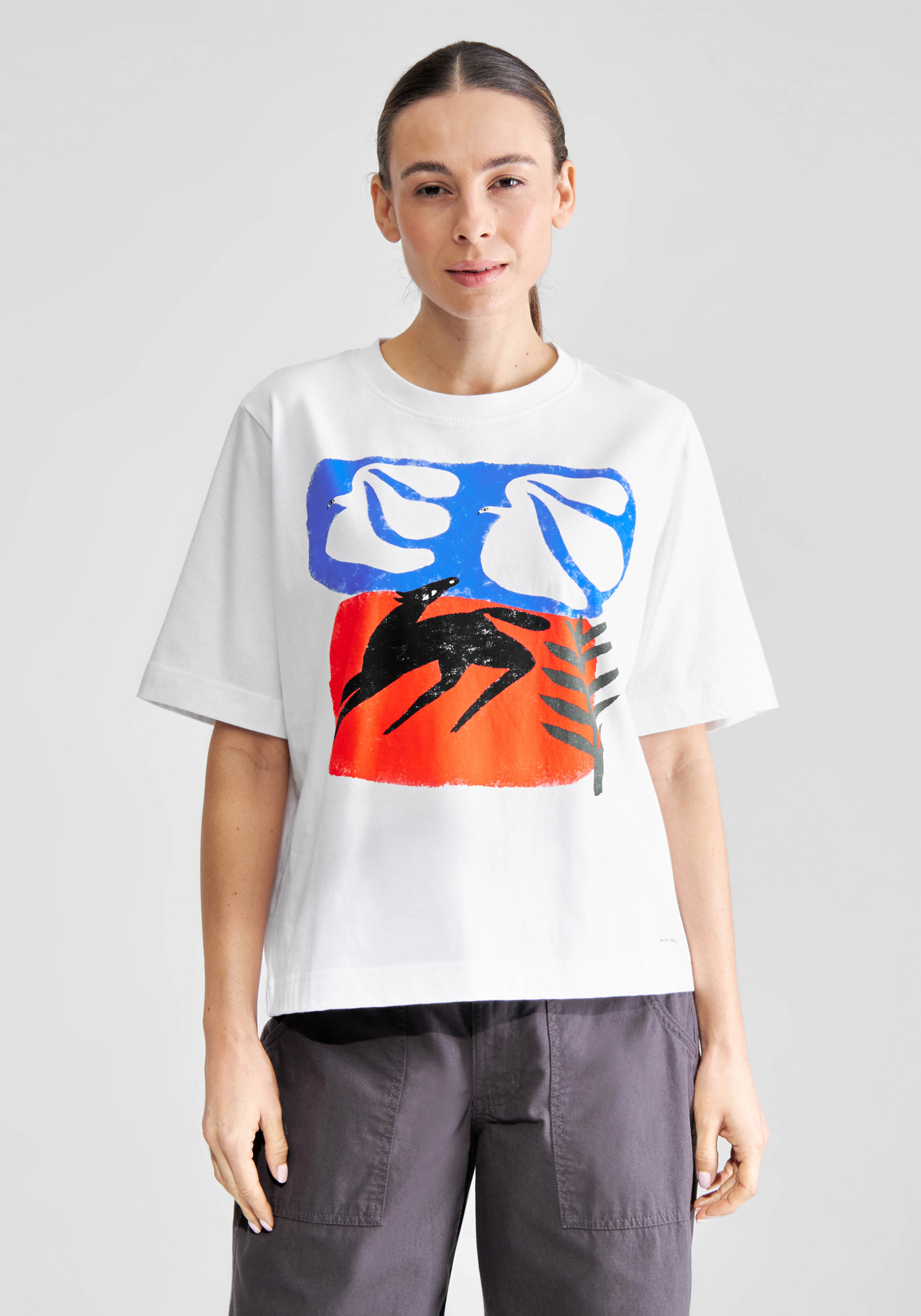 Dedicated T-Shirt Vadstena Foal With Birds White