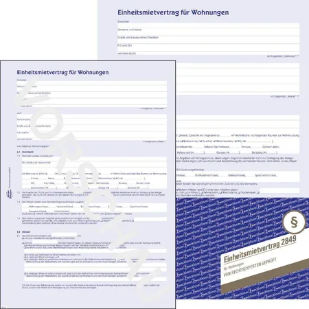 Avery Zweckform 2849 Einheitsmietvertrag für Wohnungen, A4, 4-seitig