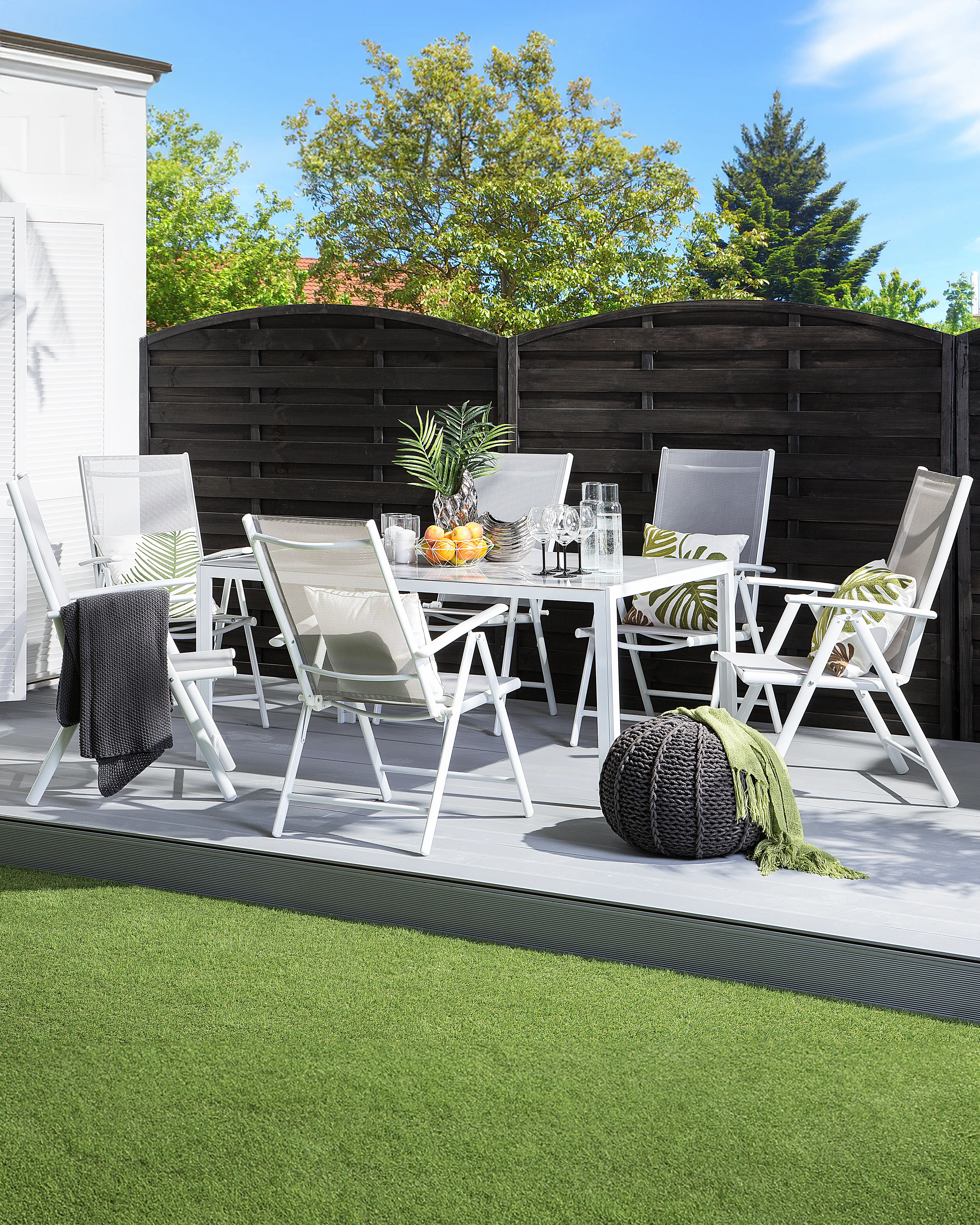 Set van 6 tuinstoelen CATANIA Metaal Grijs