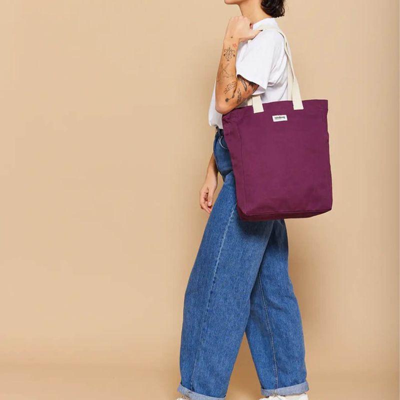 Sac shopping Paul 38cm Prune