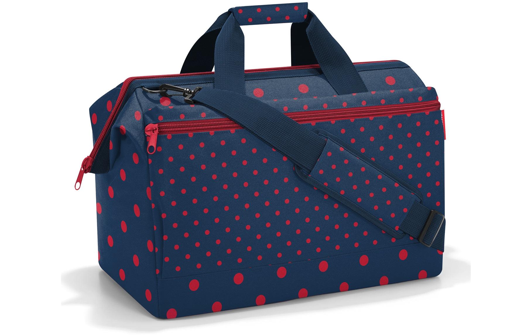 Umhängetasche Allrounder L Pocket Mixed Dots RedTasche aus recyceltem Material