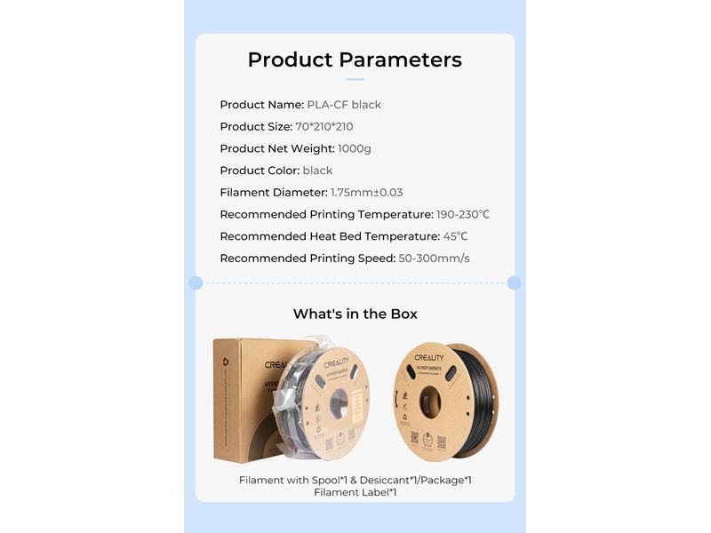 Creality Filament PLA Hyper Carbon Ocker, 1.75 mm, 1 kg Hochwertiges 1.75 mm PLA Hyper Karbon Filament für 3D Drucker