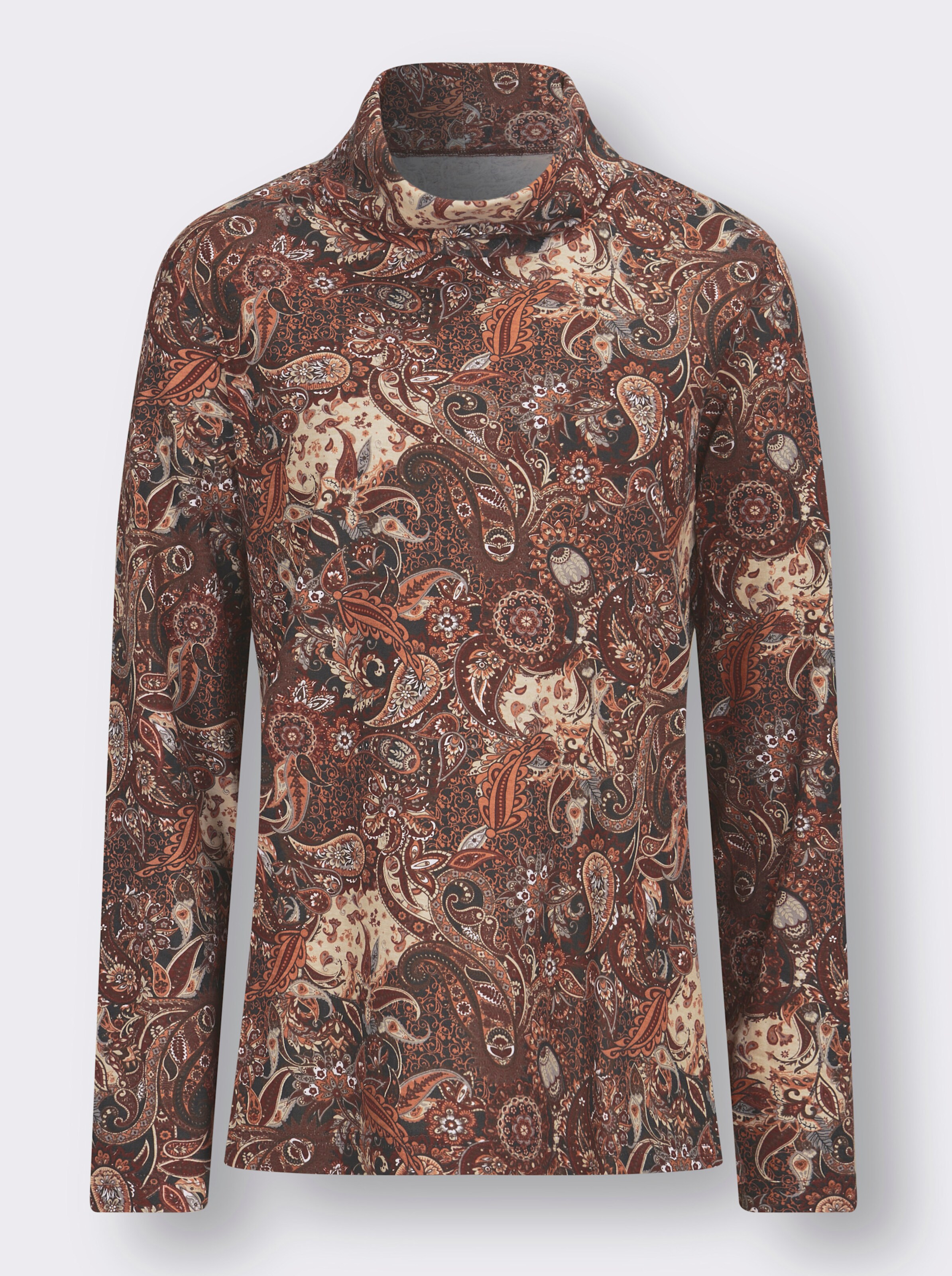 Rollkragenshirt mit Paisley-Muster