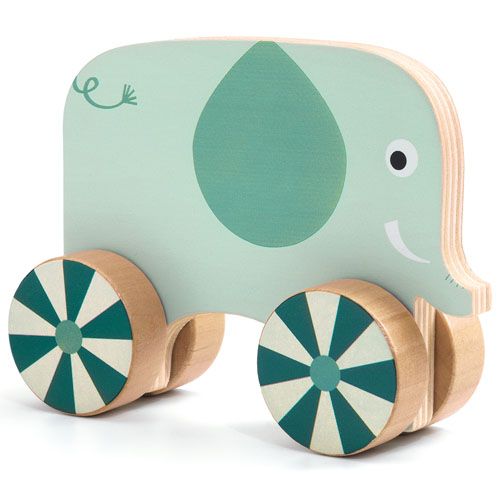 Djeco houten puzzel dieren op wielen (15st)