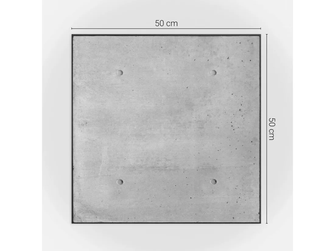 Panneaux muraux autocollants en vinyle imperméable - 4 x 50 x 50 cm - Texture de béton brut