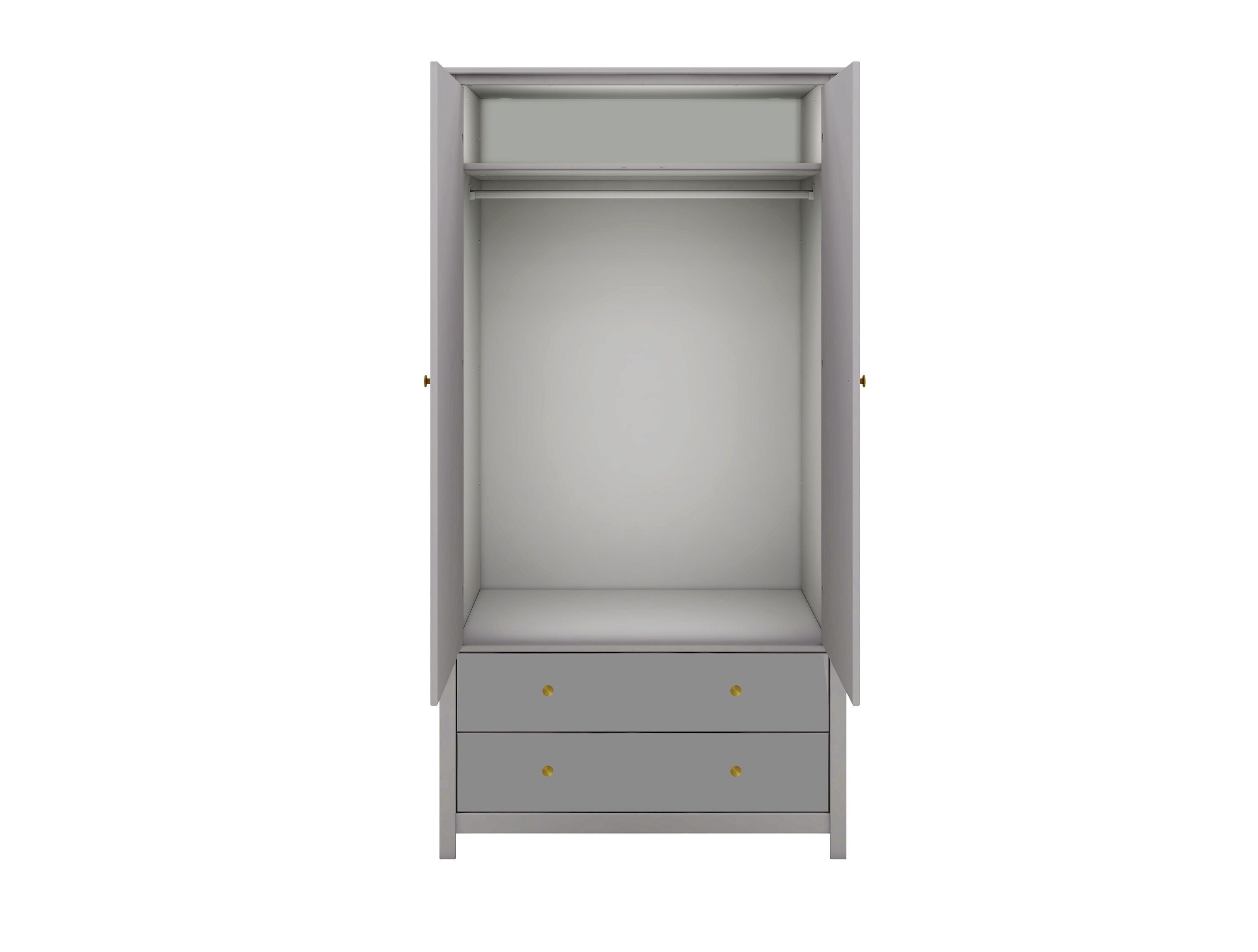 LUNA Schrank 2 türig Grau - Grau / B: 101.0 cm x T: 55.0 cm x H: 190.0 cm