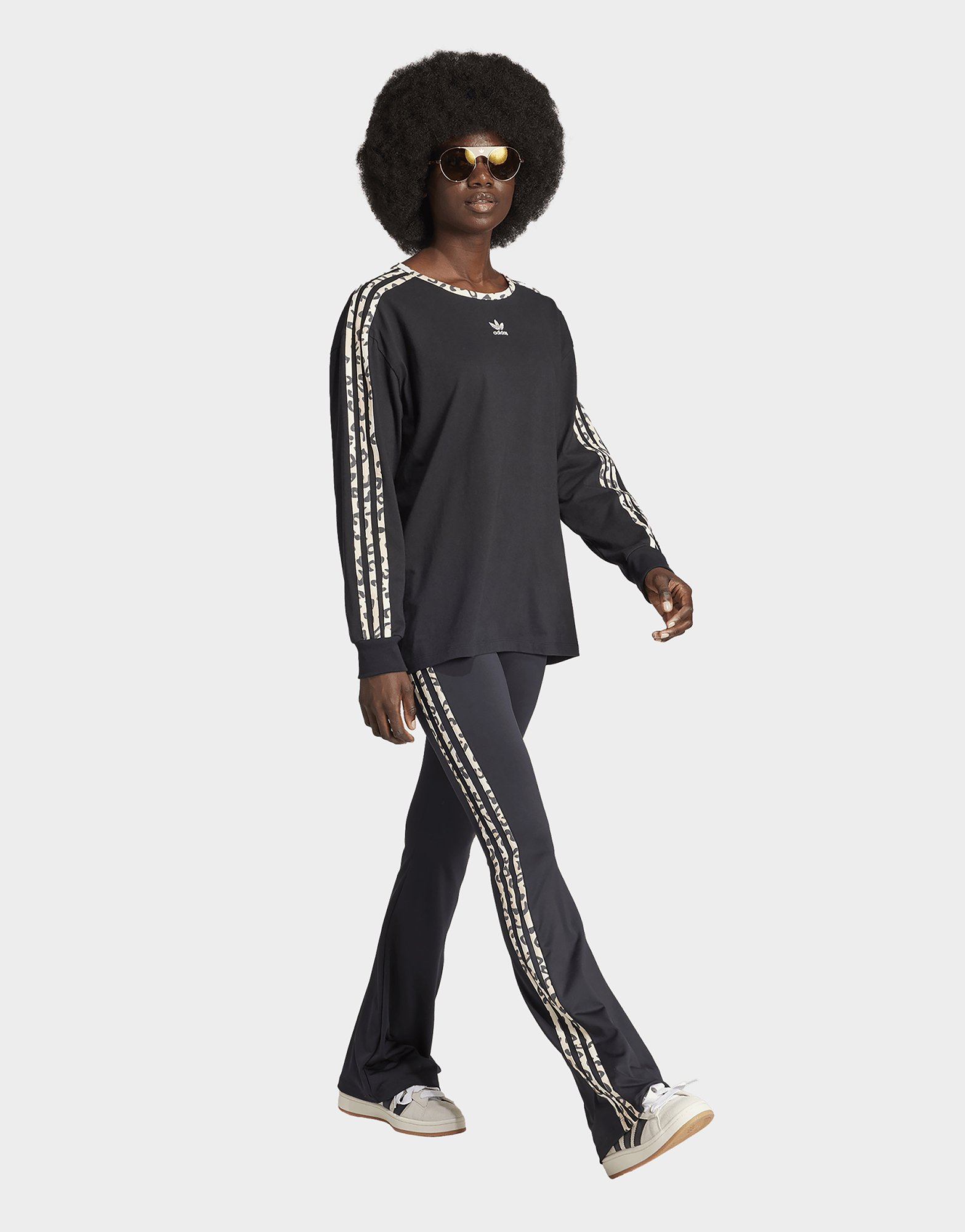 adidas T-shirt manches longues 3 bandes adidas Originals Leopard Luxe