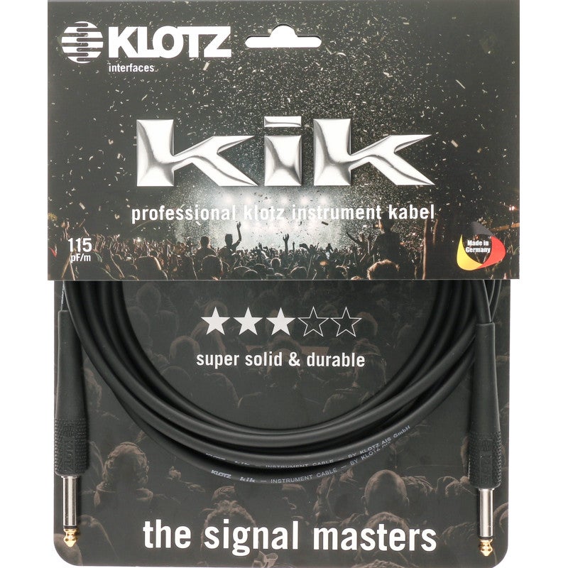 Klotz KIKG3.0PP1 jack 2p - jack 2p 3 meter instrumentenkabel