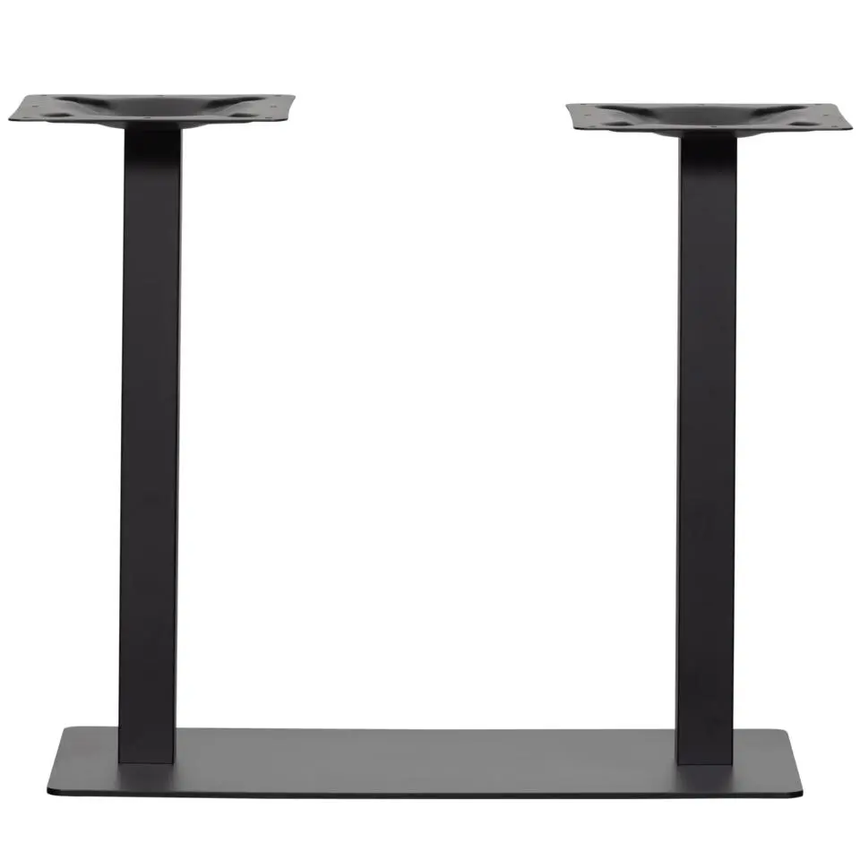 WOOOD Bistro Dubbele Vierkante Buisvoet - Metaal - Zwart - 72x80x40