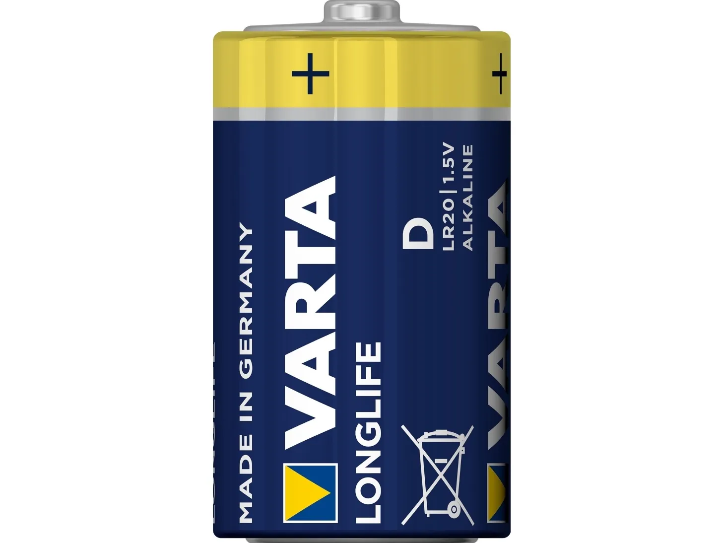Varta LONGLIFE C Bli 2 C-batteri R14 alkalisk-mangan 7600 mAh 1,5 V 2 stk