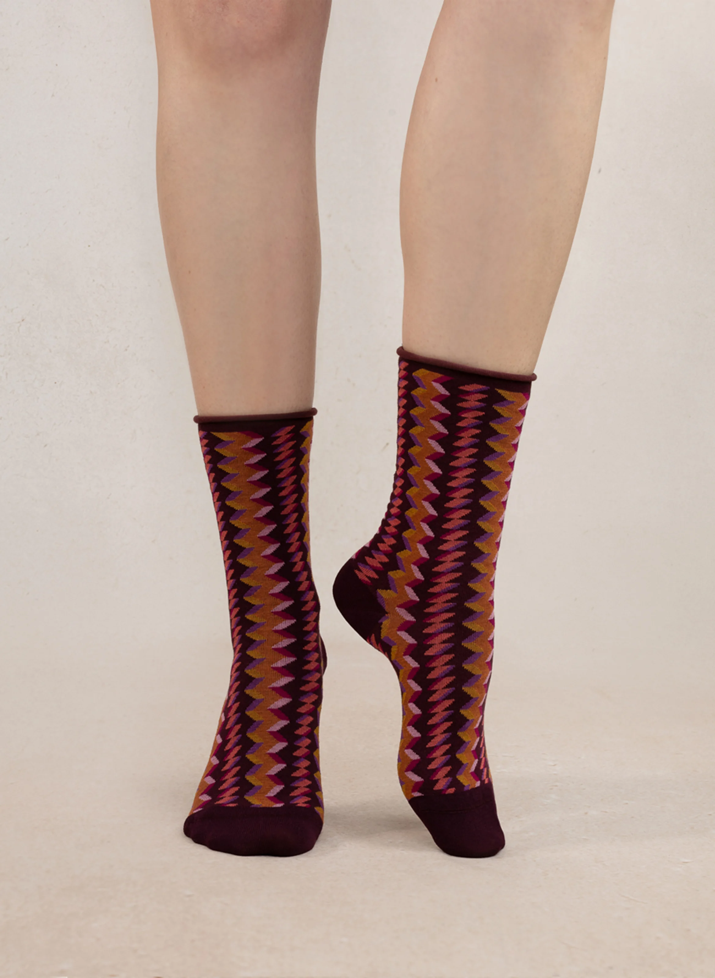 ZIGZAG - Chaussettes imprimées en coton mélangé | Violet