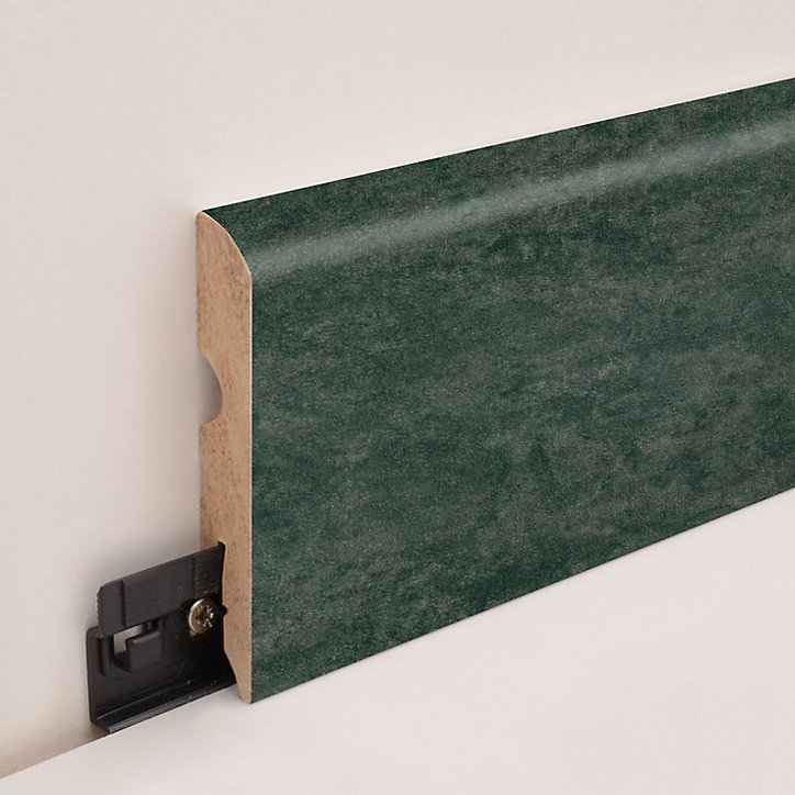 Plinthe arrondie MDF décor 5 aspect pierre anthracite GoodHome 220 x 8 cm, ép.13 mm