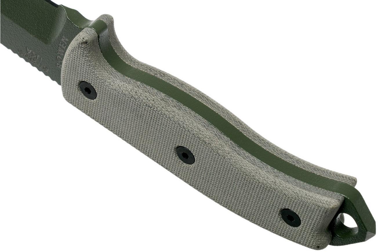 ESEE Model 5 Serrated OD-Green blade 5S-OD met kydex schede   riemclip