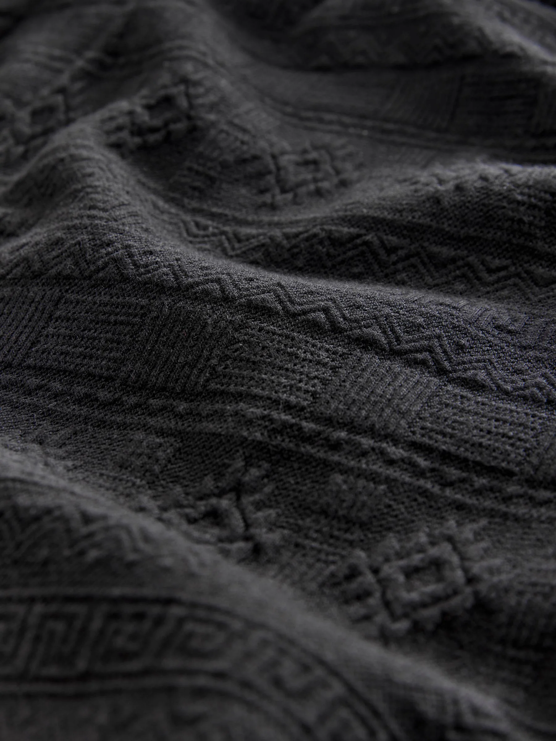 Zwart - Jersey short met textuur