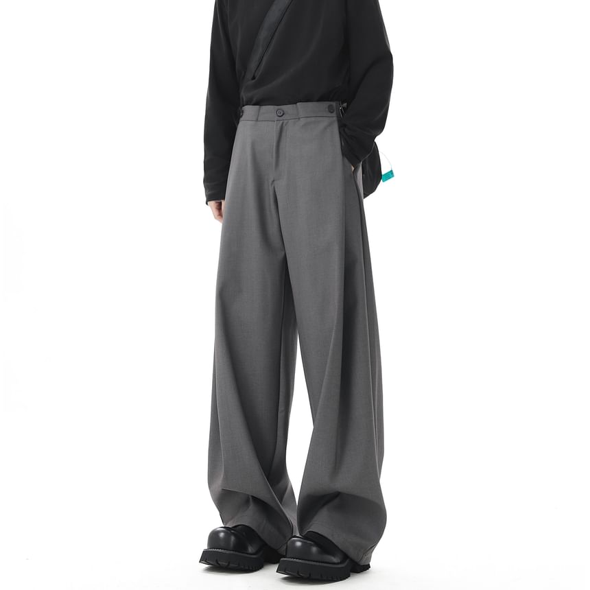 Kimeya - Hoge taille effen wijde broek