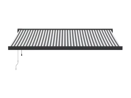 Auvent rétractable anthracite et blanc 4x3 m tissu et aluminium