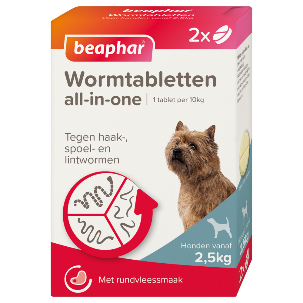 Beaphar All-in-one Ontworming Tabletten Hond 2,5 - 20 kg2 tabletten